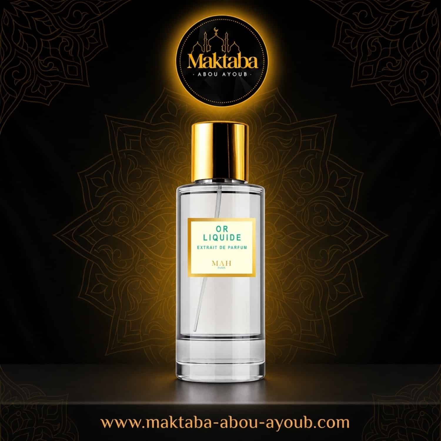 Flacon Or Liquide M.A.H, extrait de parfum 50 ml